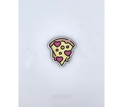 Брошь Пицца с сердечками