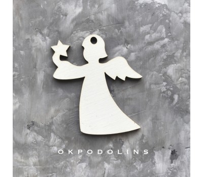 Елочная игрушка "Ангел со звездой" из коллекции "Зимний узор"