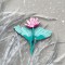 Брошь Лилия в мятно-малиновом цвете